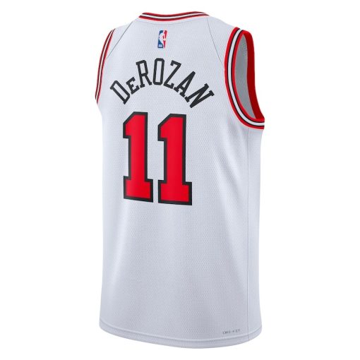 Nike Chicago Bulls #11 DeMar DeRozan Unisex 2022/23 Swingman Player Jersey White - Association Edition - Image 2