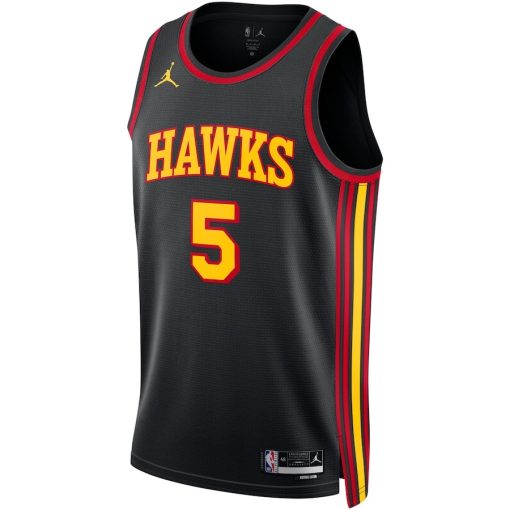 Jordan Atlanta Hawks #5 Dejounte Murray Unisex Swingman Jersey - Statement Edition - Black