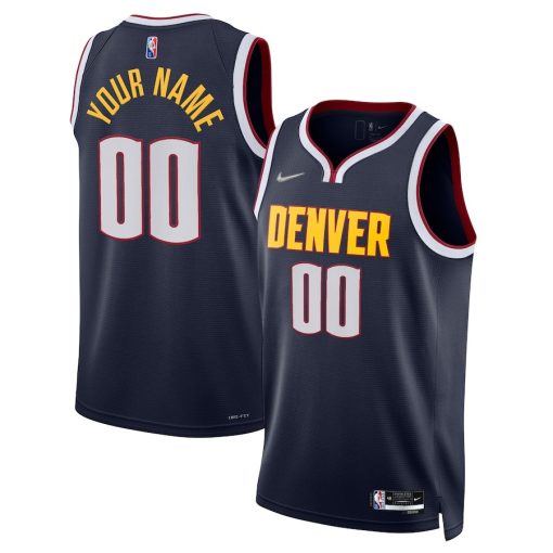 Nike Denver Nuggets #00 2021/22 Diamond Swingman Custom Jersey - Icon Edition - Navy - Image 3