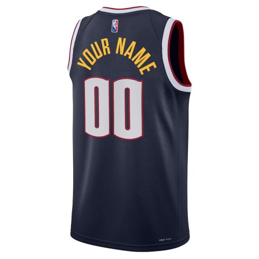 Nike Denver Nuggets #00 2021/22 Diamond Swingman Custom Jersey - Icon Edition - Navy - Image 2