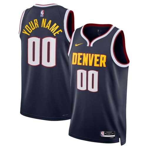 Nike Denver Nuggets #00 Unisex Swingman Custom Jersey Navy - Icon Edition - Image 3