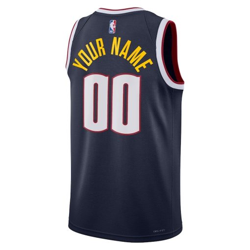 Nike Denver Nuggets #00 Unisex Swingman Custom Jersey Navy - Icon Edition - Image 2