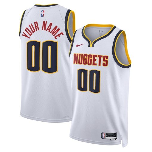 Nike Denver Nuggets #00 Unisex Swingman Custom Jersey White - Association Edition - Image 3