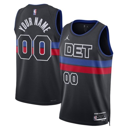 Jordan Detroit Pistons #00 Unisex 2022/23 Swingman Custom Jersey - Statement Edition - Blue - Image 3