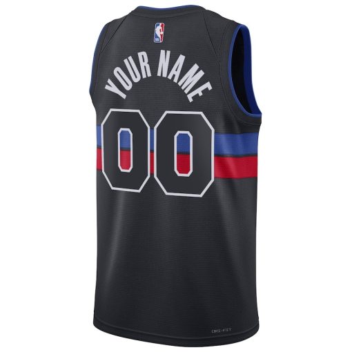 Jordan Detroit Pistons #00 Unisex 2022/23 Swingman Custom Jersey - Statement Edition - Blue - Image 2