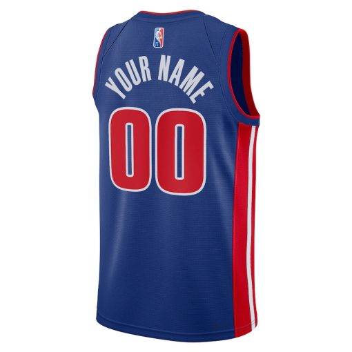 Nike Detroit Pistons #00 2021/22 Diamond Swingman Custom Jersey - Icon Edition - Blue - Image 2