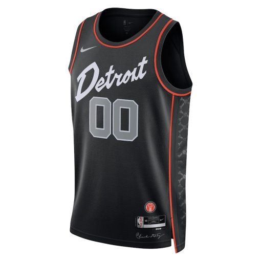 Nike Detroit Pistons #00 Unisex 2023/24 Custom Swingman Jersey - Black - City Edition