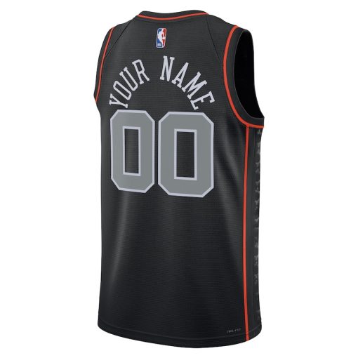 Nike Detroit Pistons #00 Unisex 2023/24 Custom Swingman Jersey - Black - City Edition - Image 2