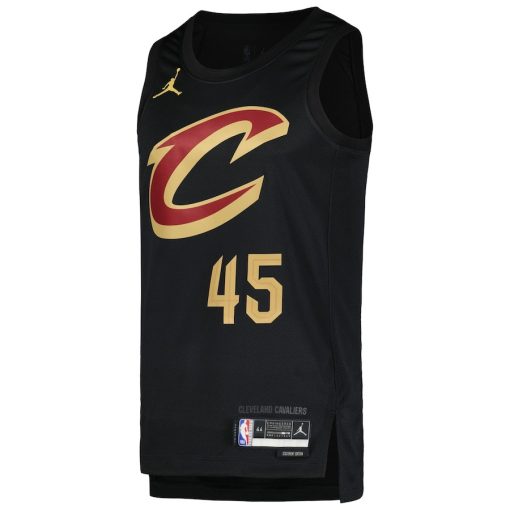 Jordan Cleveland Cavaliers #45 Donovan Mitchell Swingman Player Jersey - Statement Edition - Black