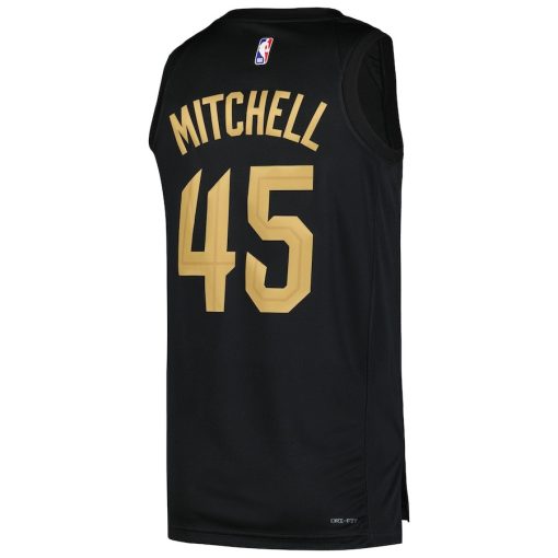 Jordan Cleveland Cavaliers #45 Donovan Mitchell Swingman Player Jersey - Statement Edition - Black - Image 2