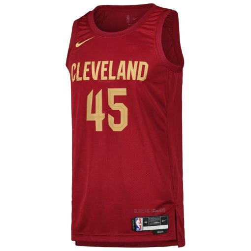 Nike Cleveland Cavaliers #45 Donovan Mitchell Swingman Player Jersey - Icon Edition - Wine