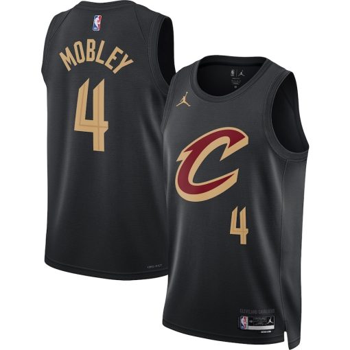 Jordan Cleveland Cavaliers #4 Evan Mobley Unisex Swingman Jersey - Statement Edition - Black - Image 3