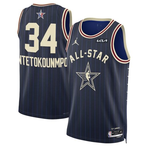 Jordan Giannis Antetokounmpo #34 Unisex 2024 NBA All-Star Game Swingman Jersey - Navy - Image 3