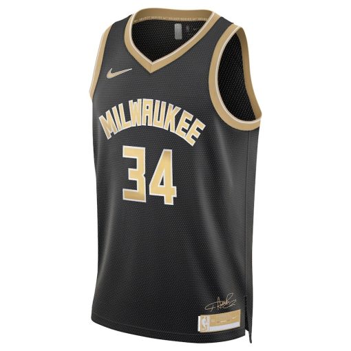 Nike Milwaukee Bucks #34 Giannis Antetokounmpo Unisex Select Series Swingman Jersey – Black