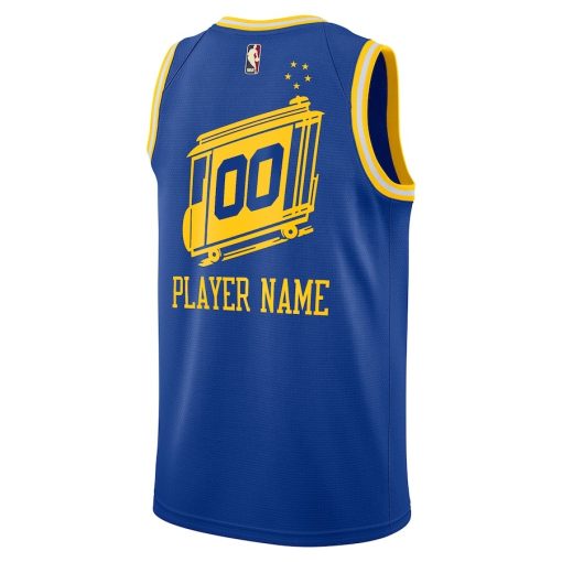 Nike Golden State Warriors #00 2020/21 Hardwood Classics Swingman Custom Jersey - Blue - Image 2