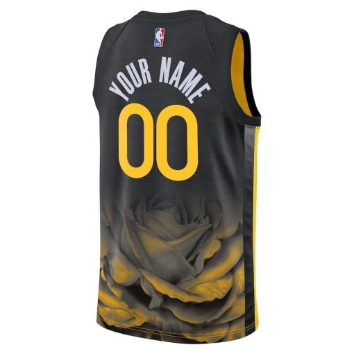 Nike Golden State Warriors #00 Unisex 2022/23 Swingman Custom Jersey - City Edition - Black - Image 2