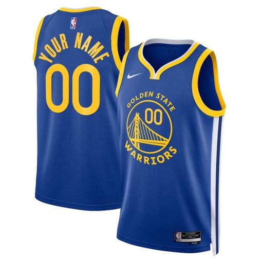 Nike Golden State Warriors #00 Unisex Swingman Custom Jersey Royal - Icon Edition - Image 3