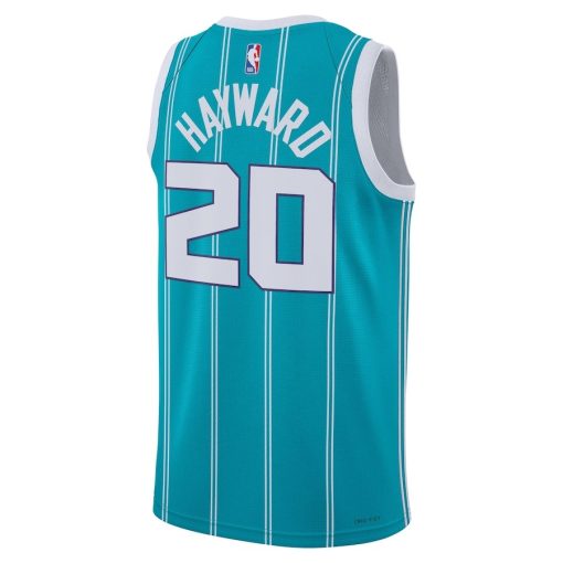 Jordan Charlotte Hornets #20 Gordon Hayward Unisex Swingman Jersey - Icon Edition - Teal - Image 2