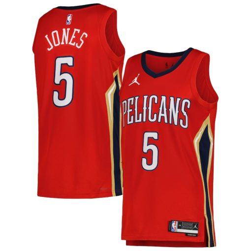 Jordan New Orleans Pelicans #5 Herbert Jones Unisex Swingman Jersey - Statement Edition - Red - Image 3