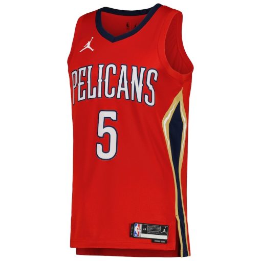 Jordan New Orleans Pelicans #5 Herbert Jones Unisex Swingman Jersey - Statement Edition - Red