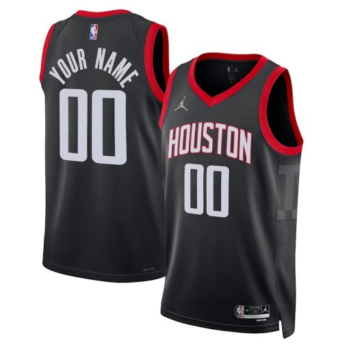 Jordan Houston Rockets #00 Unisex 2022/23 Swingman Custom Jersey - Statement Edition - Black - Image 3