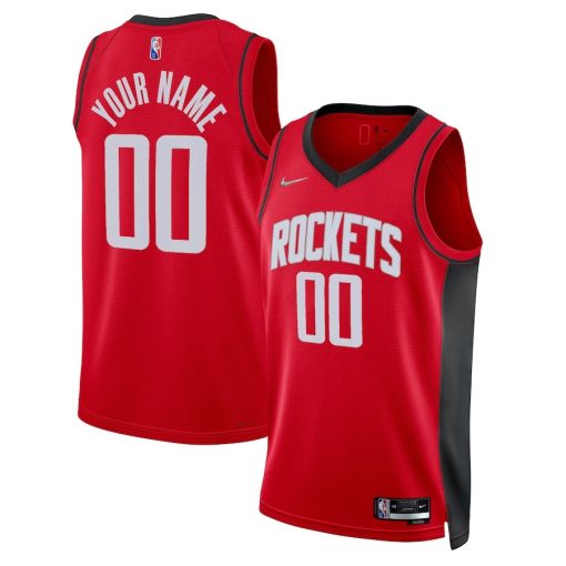 Nike Houston Rockets #00 2021/22 Diamond Swingman Custom Jersey - Icon Edition - Red - Image 3