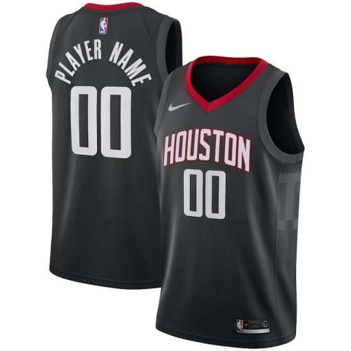 Nike Houston Rockets #00 Swingman Custom Jersey Black - Statement Edition - Image 3