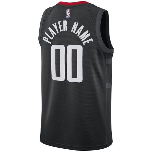 Nike Houston Rockets #00 Swingman Custom Jersey Black - Statement Edition - Image 2