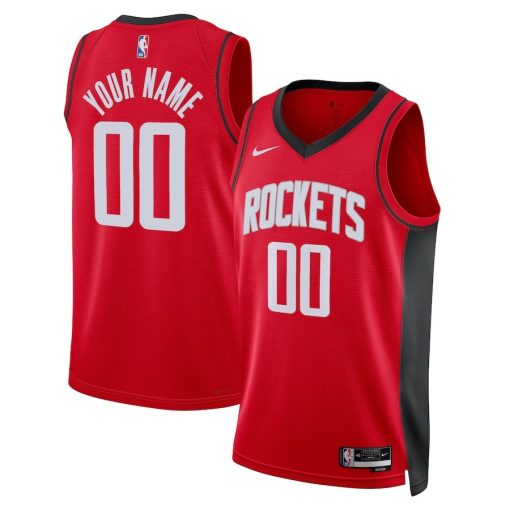 Nike Houston Rockets #00 Unisex Swingman Custom Jersey Red - Icon Edition - Image 3