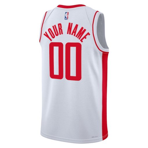 Nike Houston Rockets #00 Unisex Swingman Custom Jersey White - Association Edition - Image 2