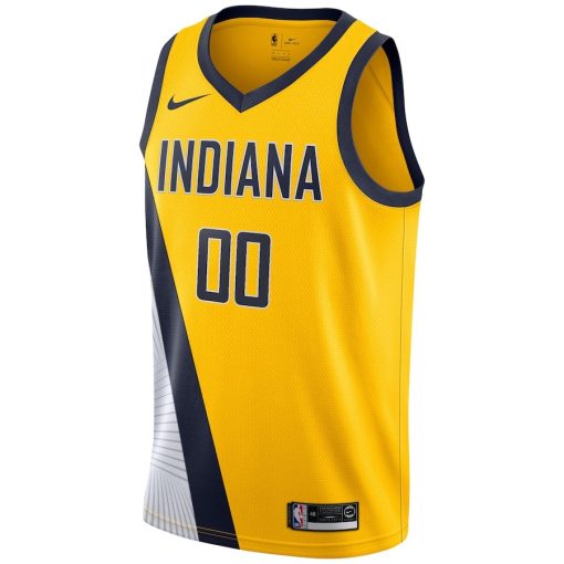 Nike Indiana Pacers #00 2019/20 Custom Swingman Jersey Yellow - Statement Edition