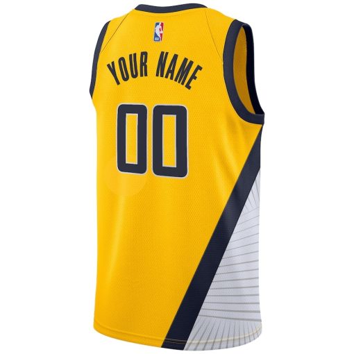 Nike Indiana Pacers #00 2019/20 Custom Swingman Jersey Yellow - Statement Edition - Image 2