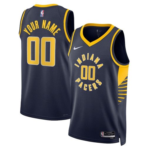 Nike Indiana Pacers # 00 Unisex 2022/23 Swingman Custom Jersey Navy - Icon Edition - Image 3