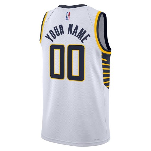 Nike Indiana Pacers #00 Unisex Swingman Custom Jersey White - Association Edition - Image 2