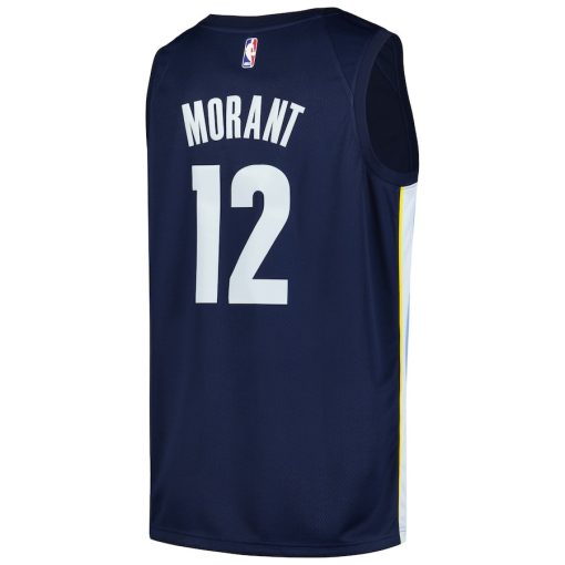 Nike Memphis Grizzlies #12 Ja Morant Swingman Player Jersey - Icon Edition - Navy - Image 2