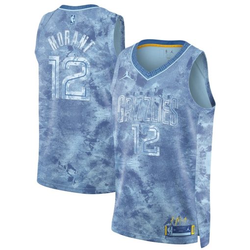 Nike Memphis Grizzlies #12 Ja Morant Unisex Select Series Swingman Jersey - Light Blue - Image 3