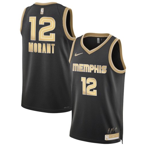 Nike Memphis Grizzlies #12 Ja Morant Unisex Select Series Swingman Jersey – Black - Image 3