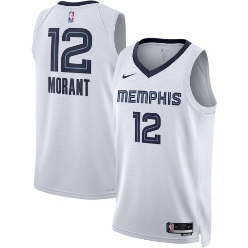 Nike Memphis Grizzlies #12 Ja Morant Unisex Swingman Jersey - Association Edition - White - Image 3