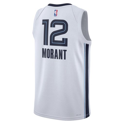 Nike Memphis Grizzlies #12 Ja Morant Unisex Swingman Jersey - Association Edition - White - Image 2