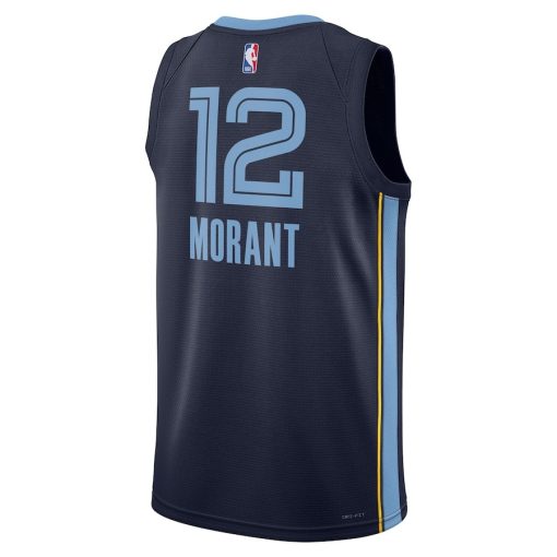 Nike Memphis Grizzlies #12 Ja Morant Unisex Swingman Jersey - Icon Edition - Navy - Image 2