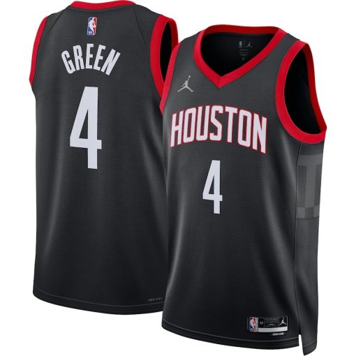 Jordan Houston Rockets #4 Jalen Green Unisex Swingman Jersey - Statement Edition - Black - Image 3