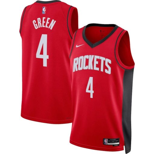 Nike Houston Rockets #4 Jalen Green Unisex Swingman Jersey - Icon Edition - Red - Image 3