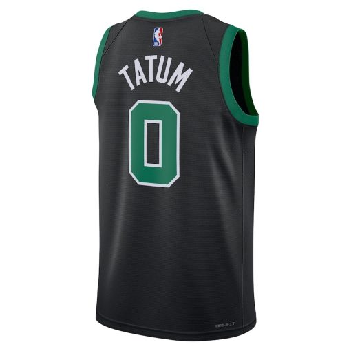 Jordan Boston Celtics #0 Jayson Tatum Unisex Swingman Jersey - Statement Edition - Black - Image 2