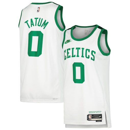 Nike Boston Celtics #0 Jayson Tatum Swingman Player Jersey - Classic Edition - White - Image 3