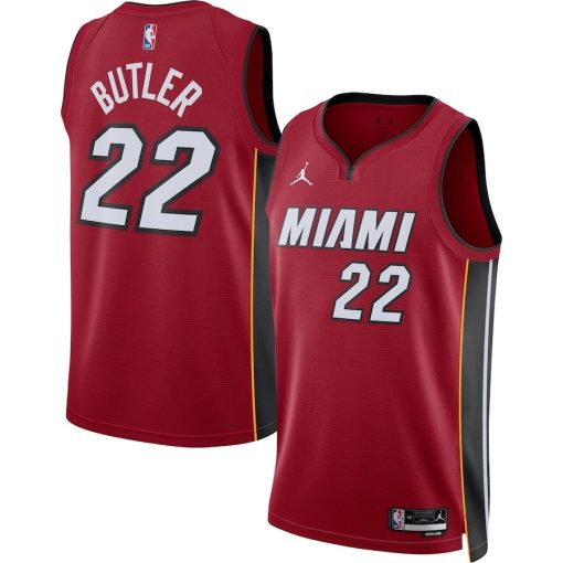 Jordan Miami Heat #22 Jimmy Butler Unisex Swingman Jersey - Statement Edition - Red - Image 3