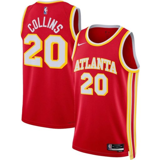 Nike Atlanta Hawks #20 John Collins Unisex Swingman Jersey - Icon Edition - Red - Image 3