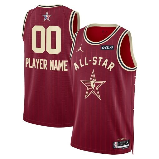 Jordan #00 Unisex 2024 NBA All-Star Game Swingman Custom Jersey - Crimson - Image 3