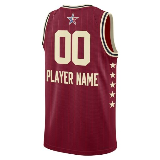 Jordan #00 Unisex 2024 NBA All-Star Game Swingman Custom Jersey - Crimson - Image 2