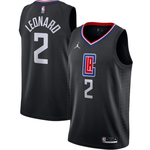 Jordan LA Clippers #2 Kawhi Leonard 2020/21 Swingman Jersey - Statement Edition - Black - Image 3