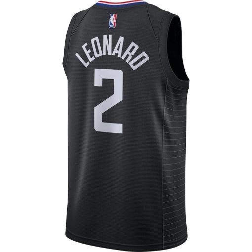 Jordan LA Clippers #2 Kawhi Leonard 2020/21 Swingman Jersey - Statement Edition - Black - Image 2